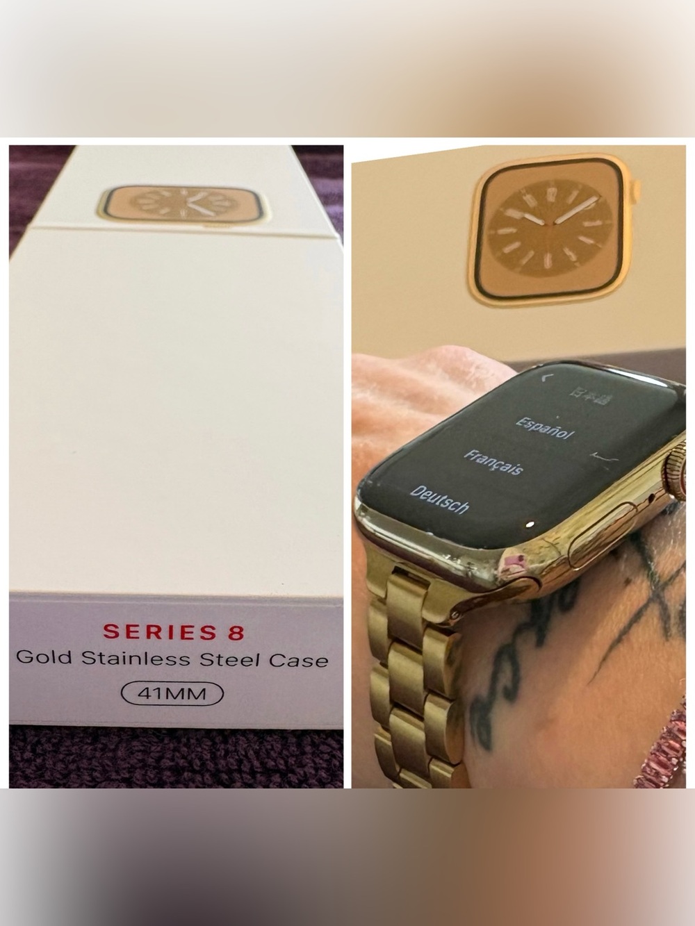 Apple Watch Gold Stainless Steel 41mm Smartwatch - Series 8